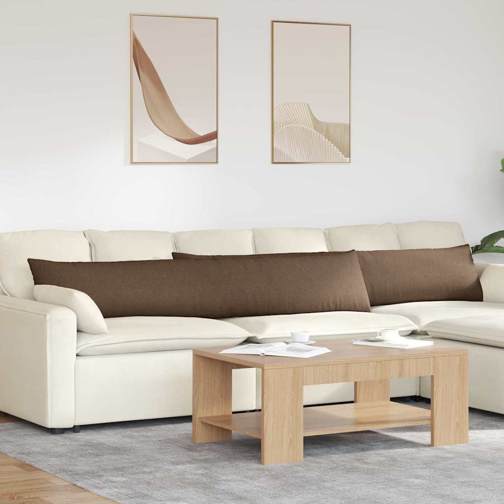 Sofakissen 2 stk. Stoff Braun 200 x 40 cm