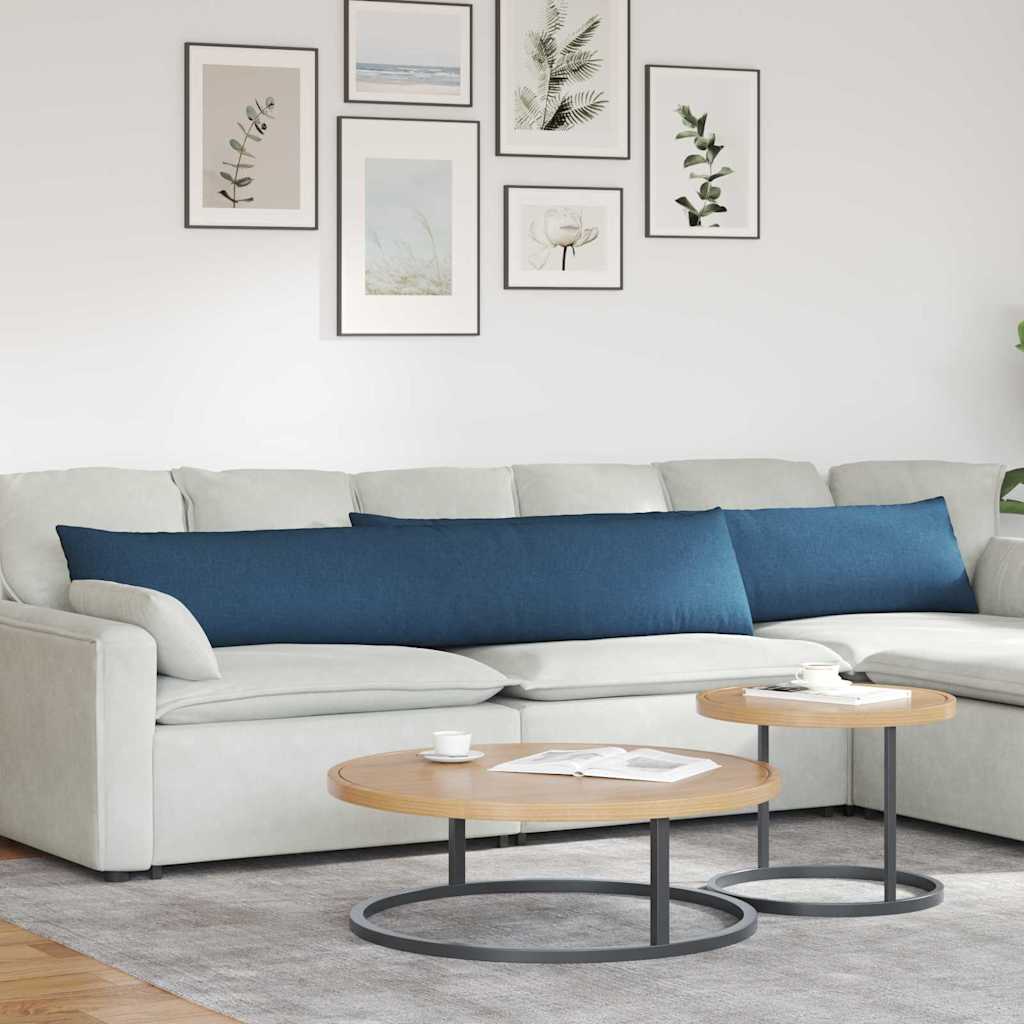 Sofakissen 2 stk. Stoff Blau 200 x 40 cm