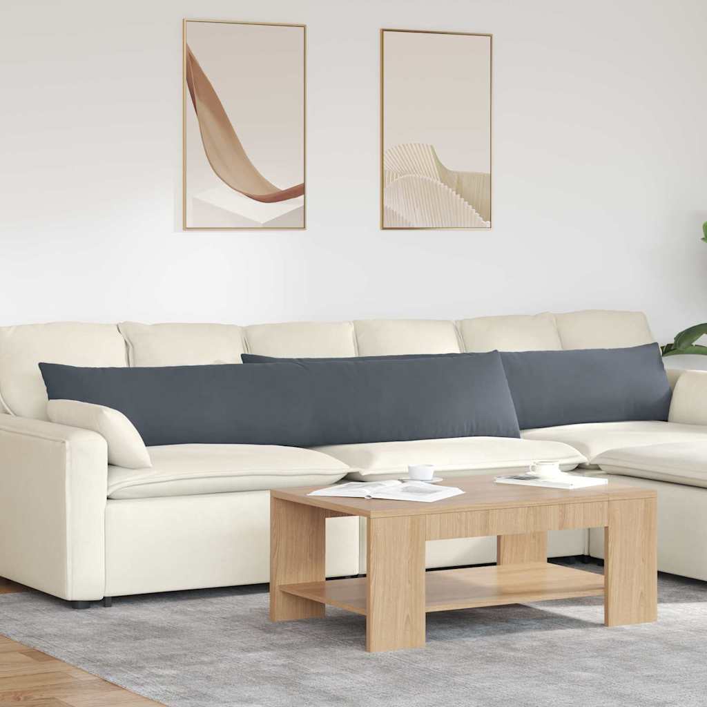 Sofakissen 2 pcs Dunkelgrau 200 x 40 cm Cordstoff