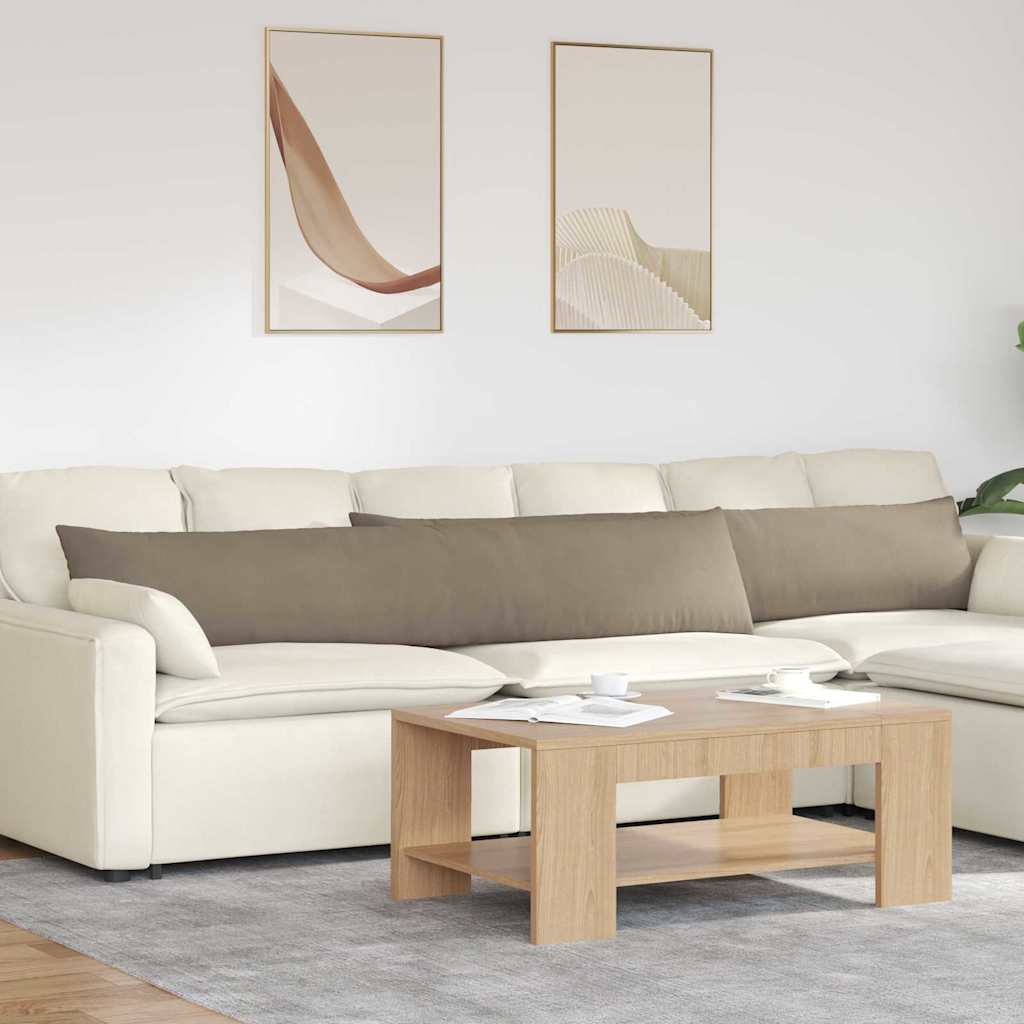 Sofakissen 2 stk. Stoff Taupe 200 x 40 cm