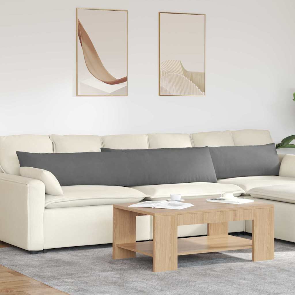 Sofakissen 2 stk. Stoff Dunkelgrau 200 x 40 cm