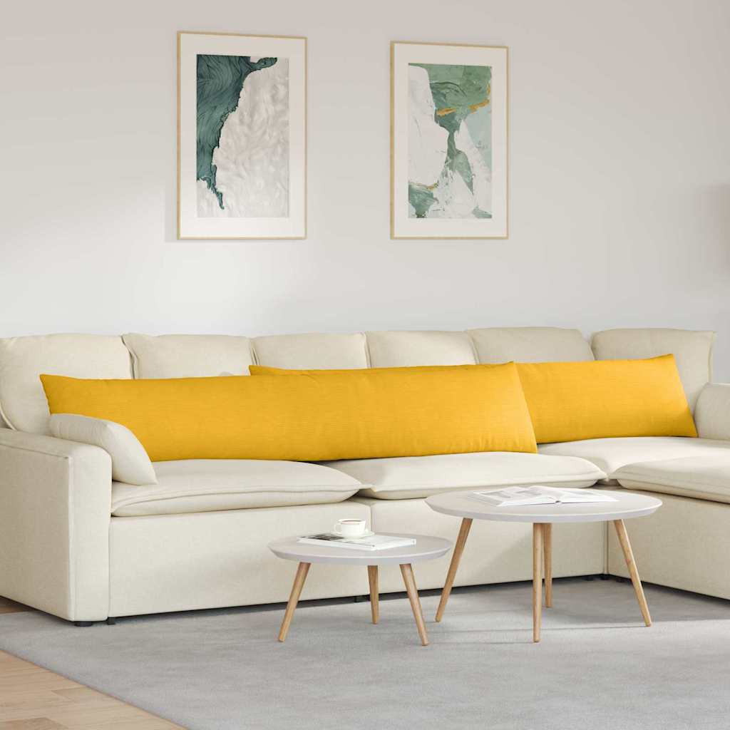 Sofakissen 2 pcs Helles Gelb 200 x 40 cm Cordstoff