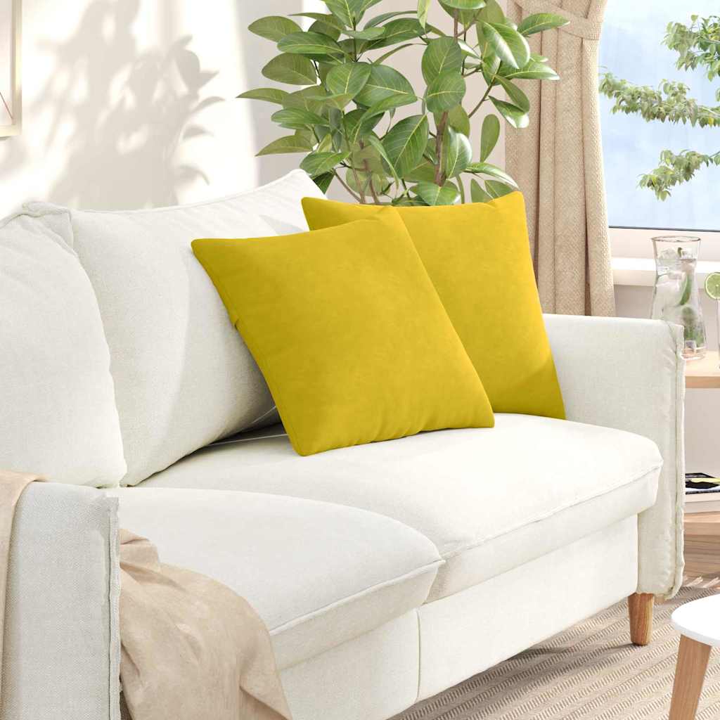 Sofakissen 2 pcs Gelb 45 x 45 cm Cordstoff