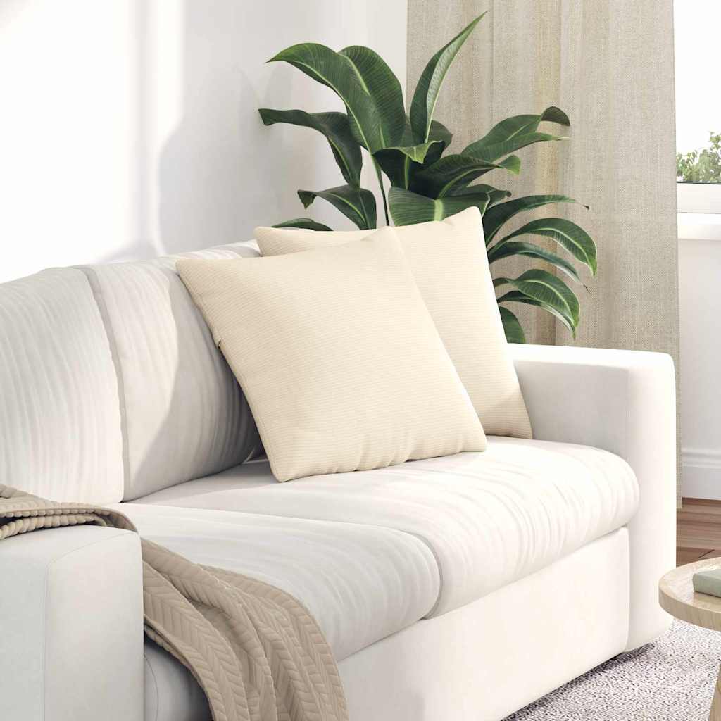 Sofakissen 2 pcs Creme 45 x 45 cm Cordstoff