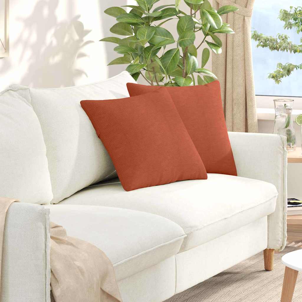 Sofakissen 2 pcs Rot-Orange 45 x 45 cm Cordstoff