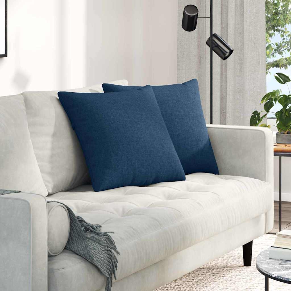Sofakissen 2 stk. Stoff Blau 50 x 50 cm