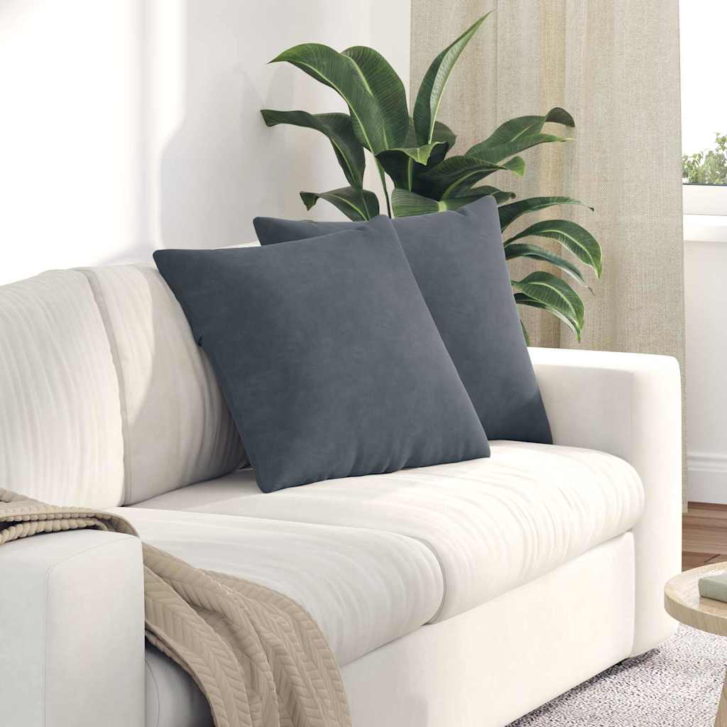 Sofakissen 2 pcs Dunkelgrau 50 x 50 cm Cordstoff