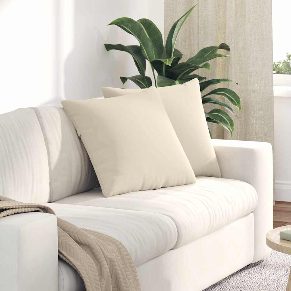 Sofakissen 2 stk. Stoff Beige 50 x 50 cm