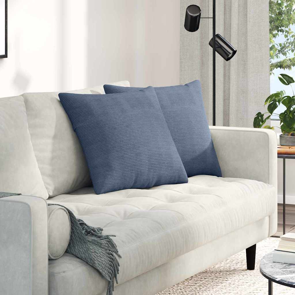 Sofakissen 2 pcs Blau 50 x 50 cm Cordstoff