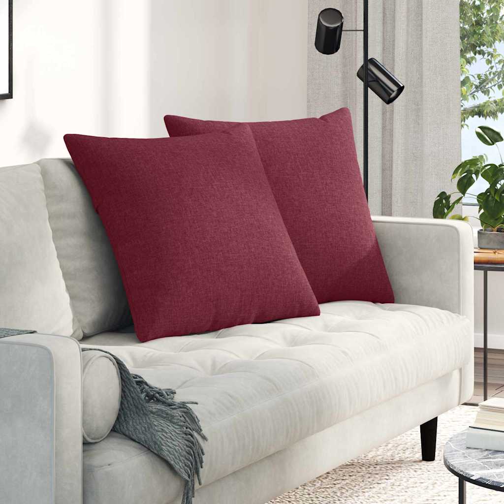 Sofakissen 2 stk. Stoff Weinrot 60 x 60 cm