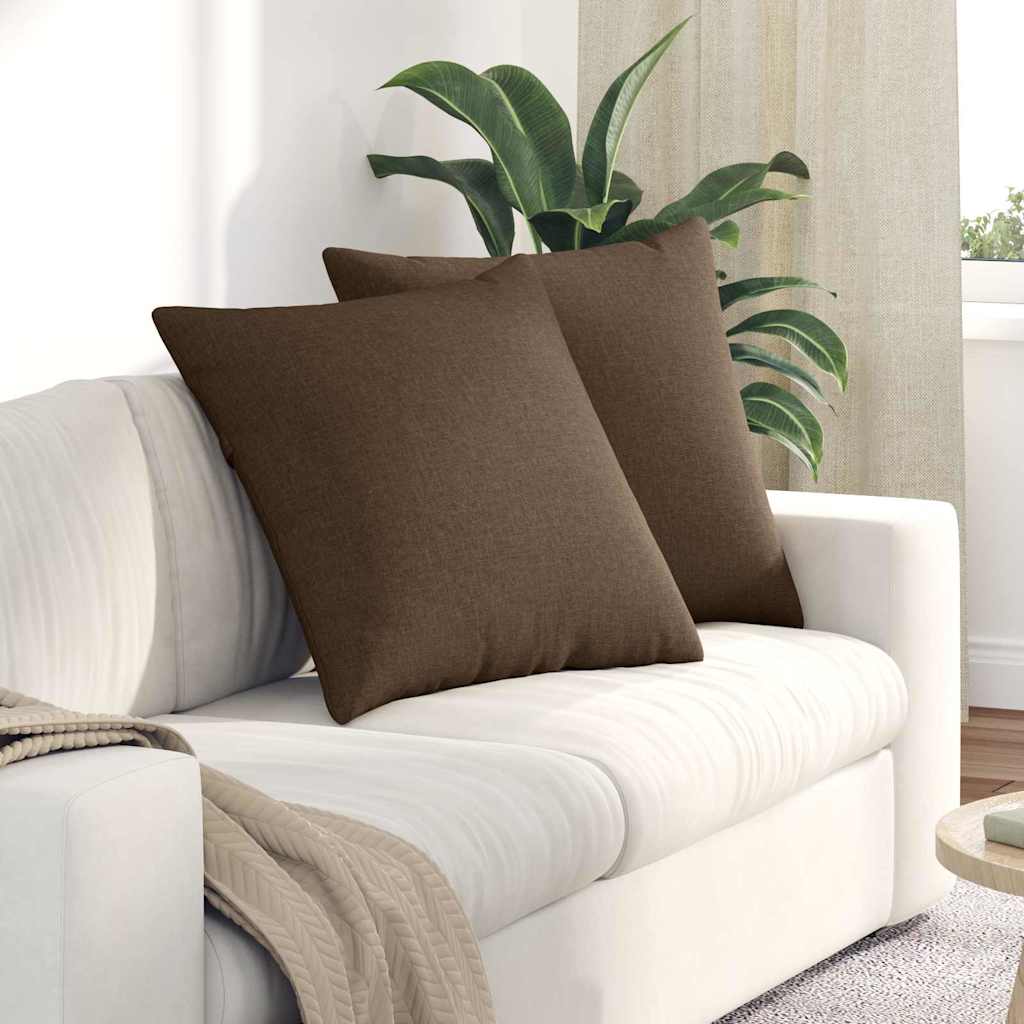 Sofakissen 2 stk. Stoff Braun 60 x 60 cm