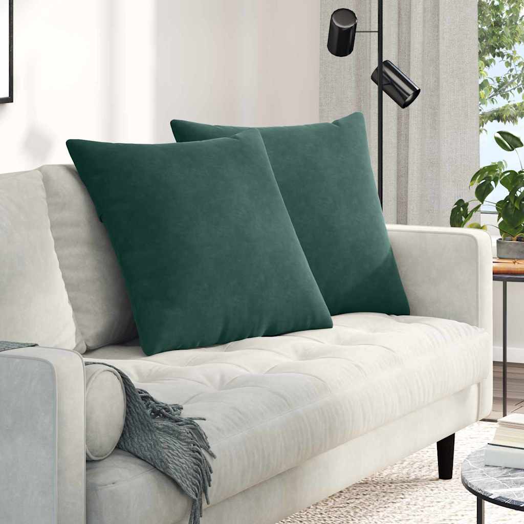 Sofakissen 2 pcs Dunkelgrün 60 x 60 cm Cordstoff