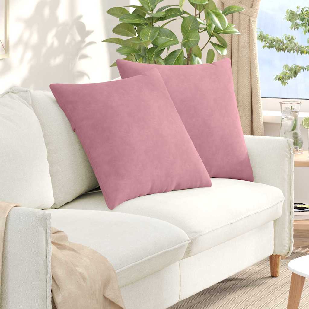Sofakissen 2 pcs Rosa 60 x 60 cm Cordstoff