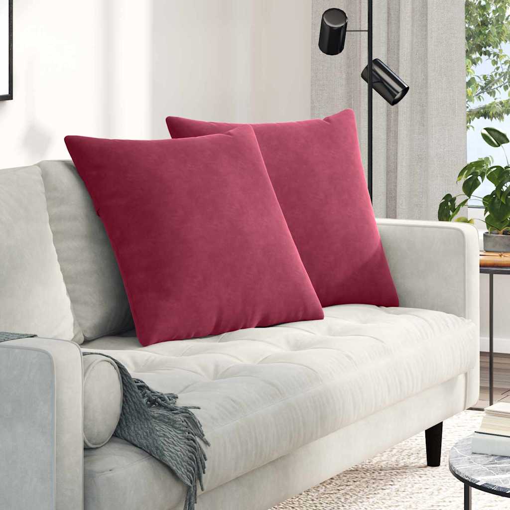Sofakissen 2 pcs Weinrot 60 x 60 cm Cordstoff