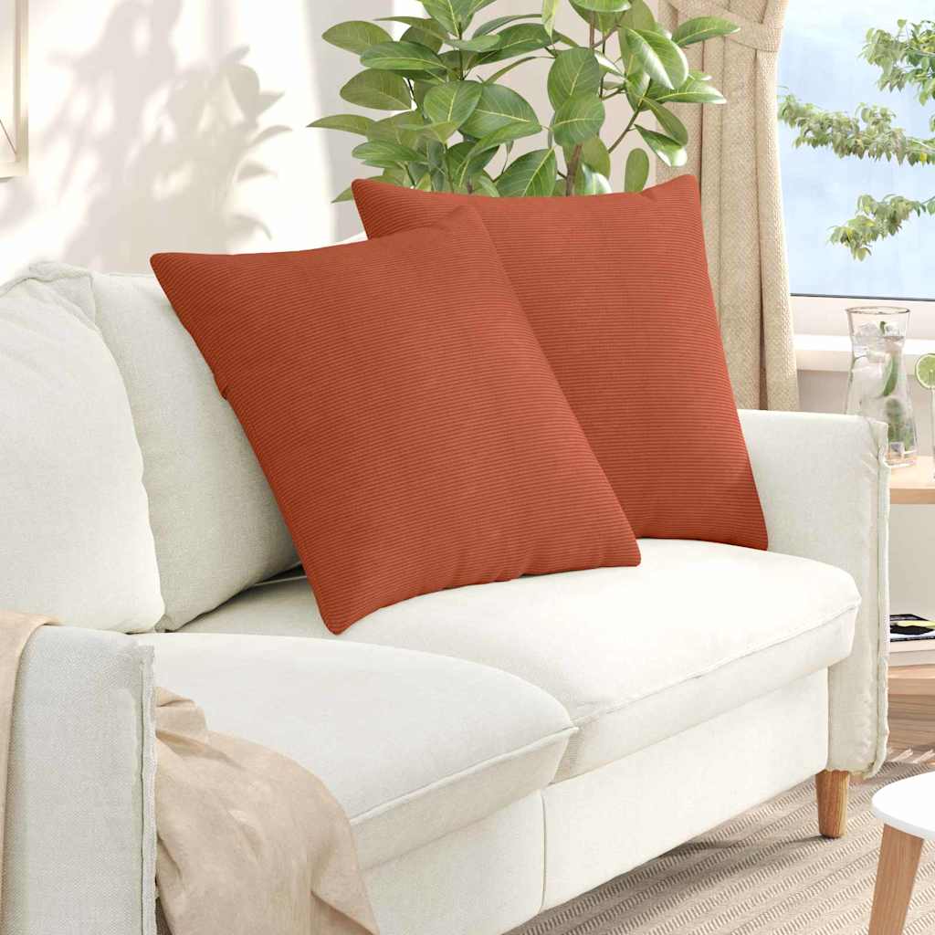 Sofakissen 2 pcs Rot-Orange 60 x 60 cm Cordstoff