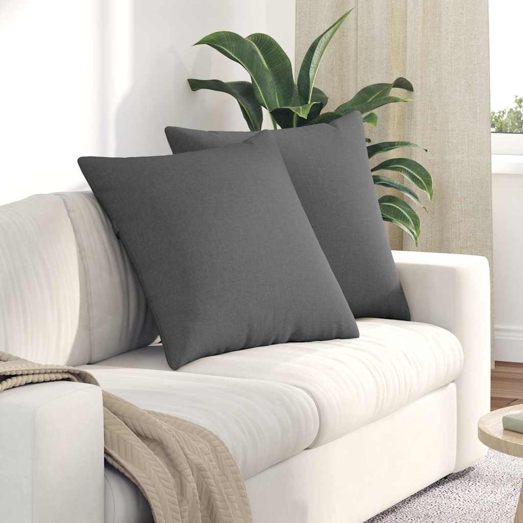 Sofakissen 2 stk. Stoff Dunkelgrau 80 x 80 cm