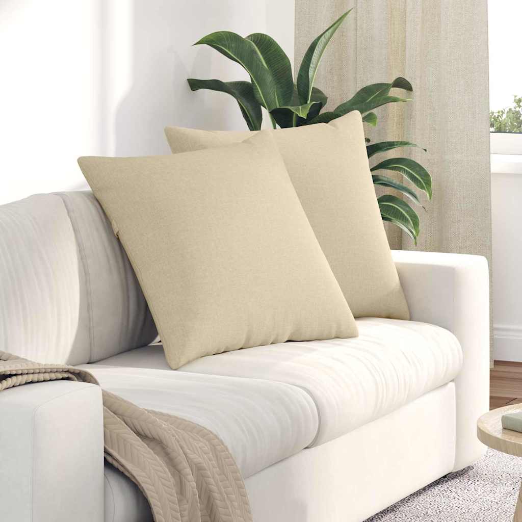Sofakissen 2 stk. Stoff Creme 80 x 80 cm