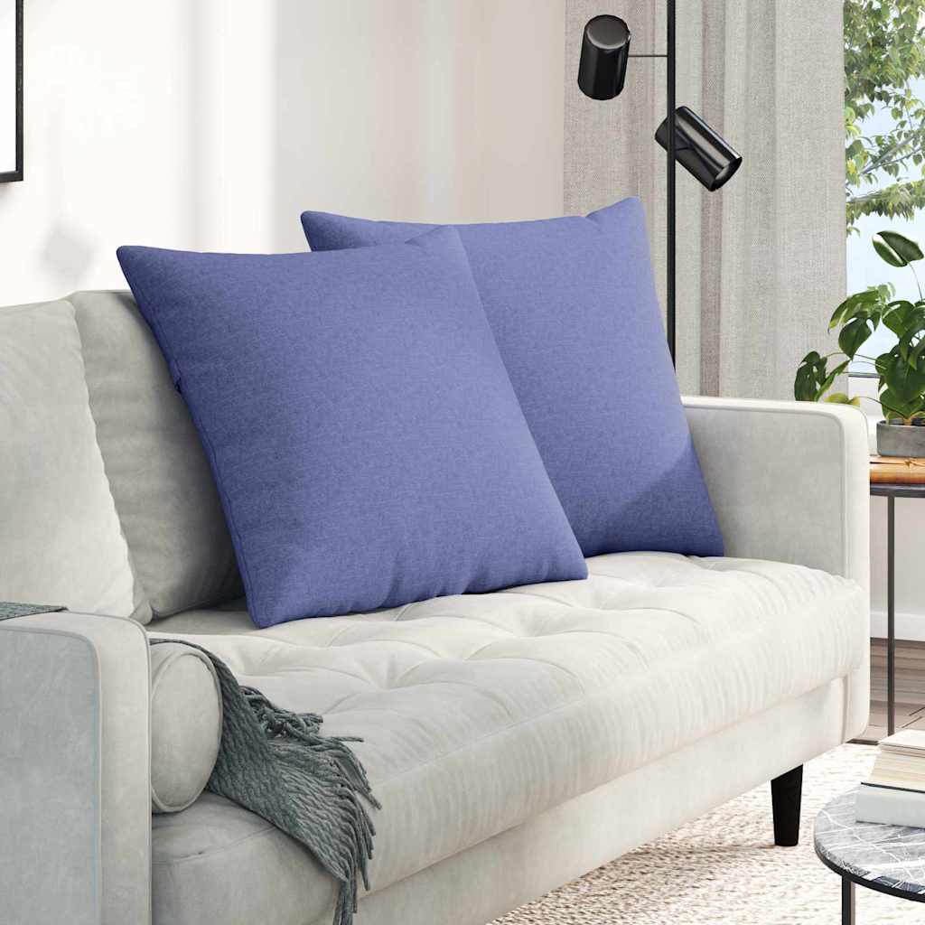 Sofakissen 2 stk. Stoff Jeans blau 80 x 80 cm