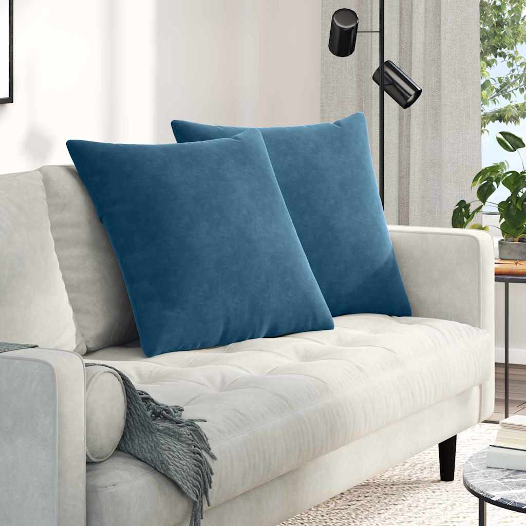 Sofakissen 2 pcs Blau 80 x 80 cm Cordstoff