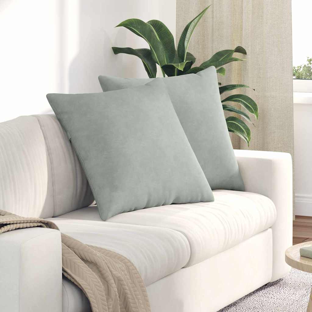 Sofakissen 2 pcs Hellgrau 80 x 80 cm Cordstoff