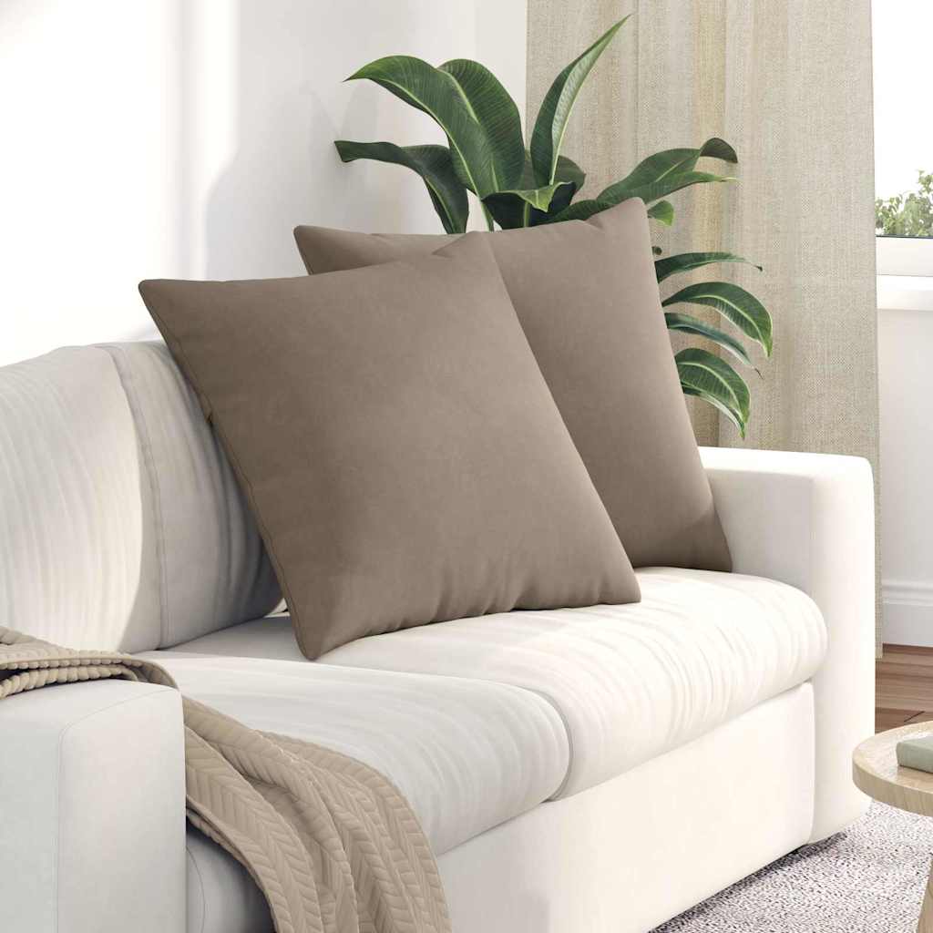 Sofakissen 2 stk. Stoff Taupe 80 x 80 cm