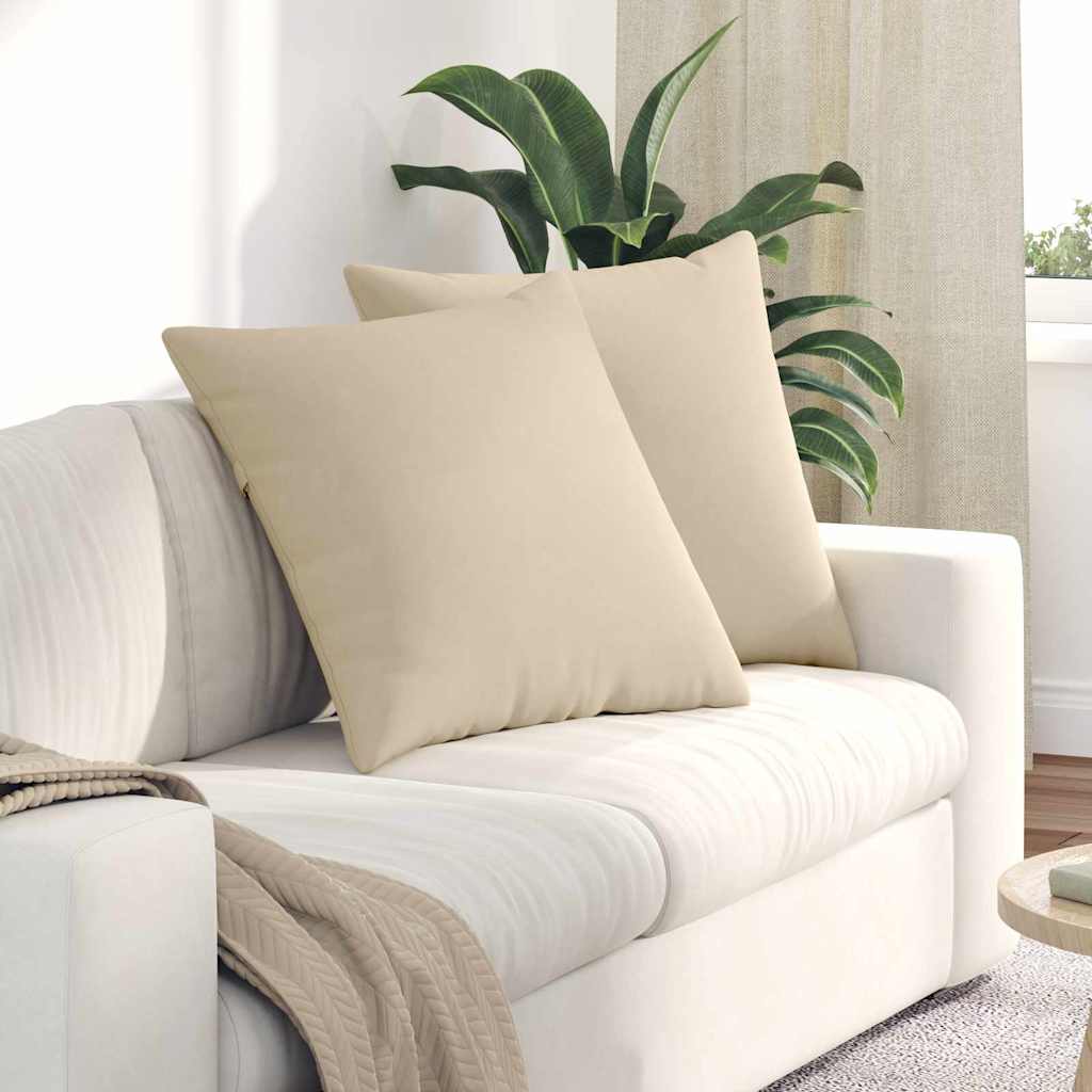 Sofakissen 2 stk. Stoff Creme 80 x 80 cm