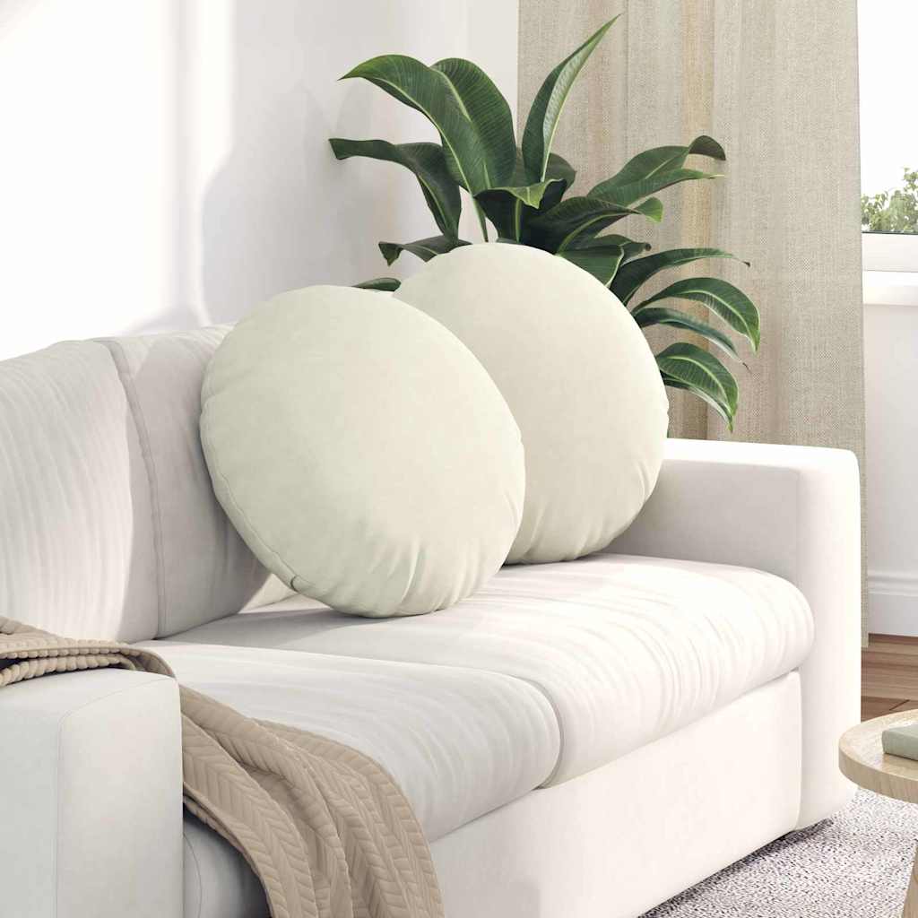 Sitzkissen 2 stk. Samt Creme Ø50 x 19 cm