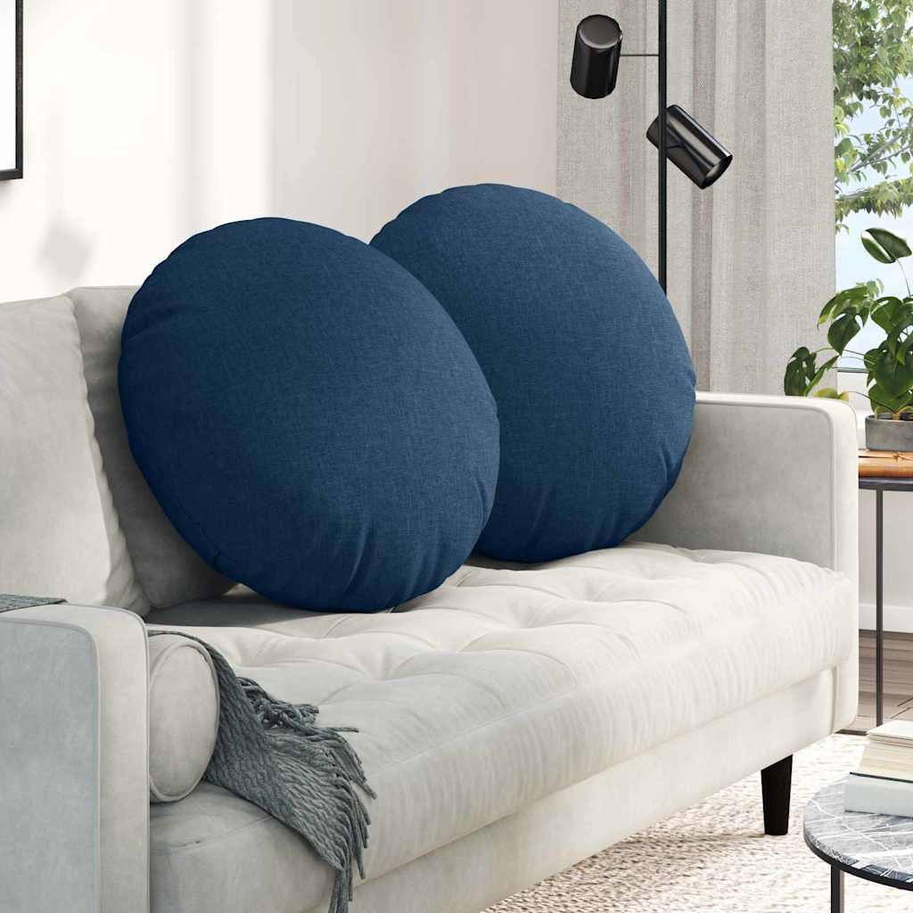 Sitzkissen 2 stk. Stoff Blau Ø60 x 21 cm