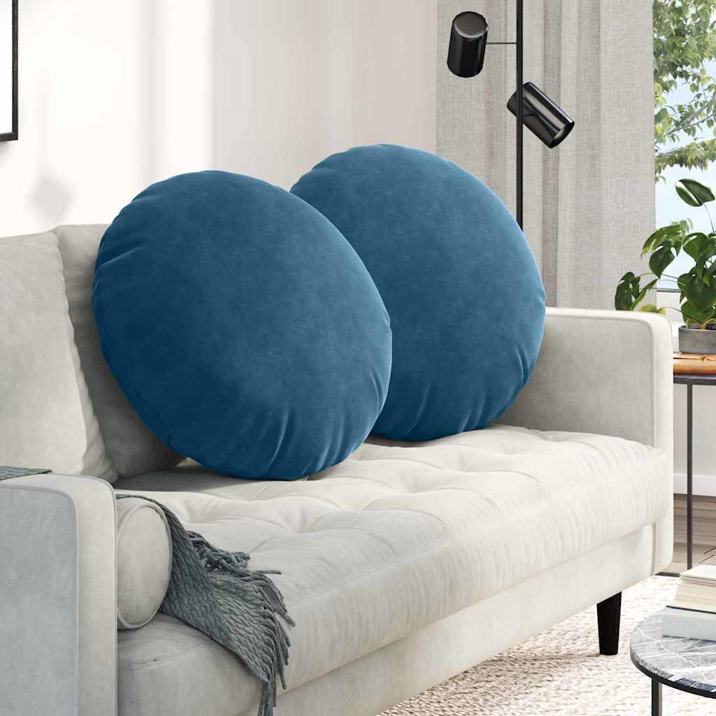 Sitzkissen 2 stk. Samt Blau Ø 80 x 29 cm