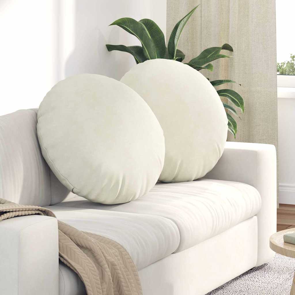 Sitzkissen 2 stk. Samt Creme Ø 80 x 29 cm