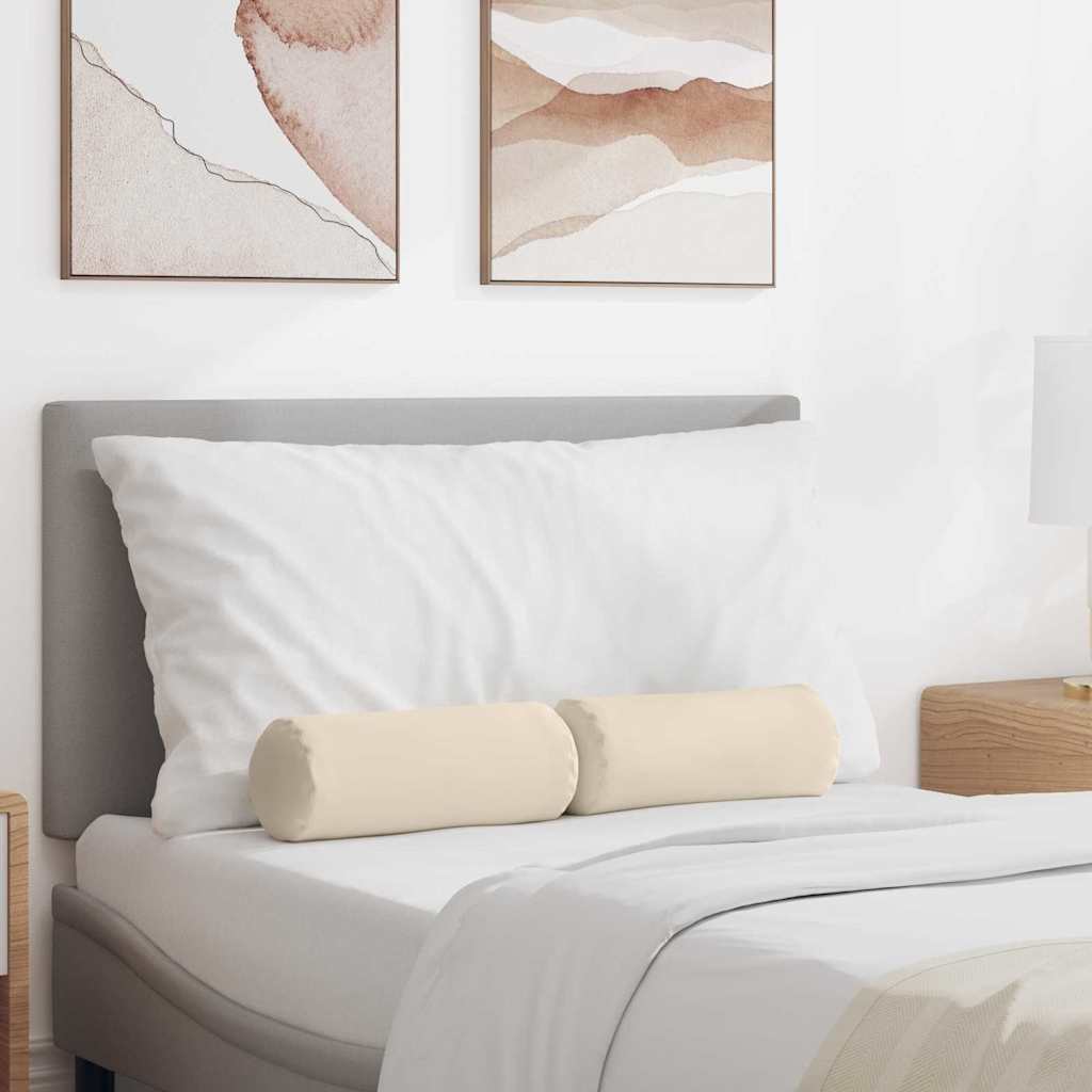 Bolsterkissen 2 pcs Beige Ø 15 x 40 cm Mikrofaserstoff