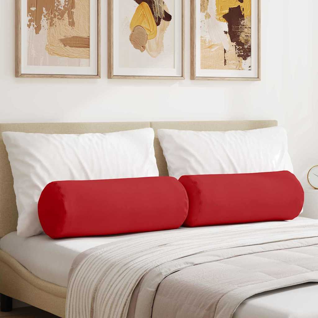 Bolsterkissen 2 stk. Stoff Rot Ø 25 x 70 cm