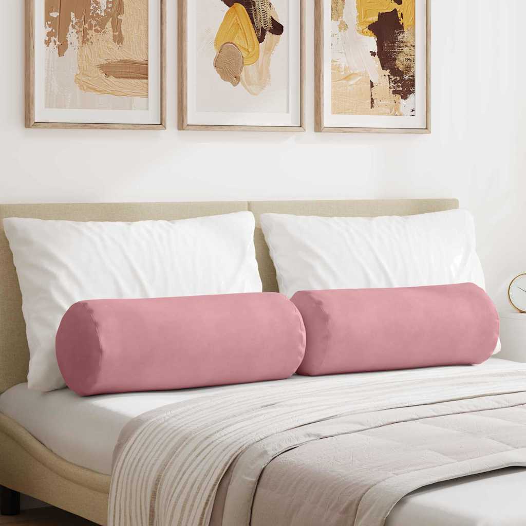 Bolsterkissen 2 pcs Rosa Ø 25 x 70 cm Cordstoff