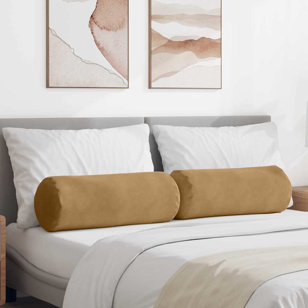 Bolsterkissen 2 pcs Braun Ø 25 x 70 cm Cordstoff