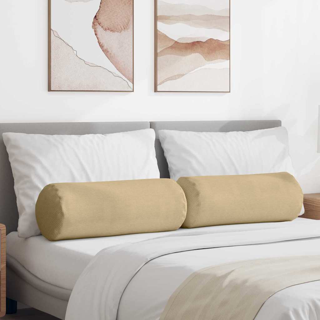 Bolsterkissen 2 pcs Grau-Grün Ø 25 x 70 cm Cordstoff
