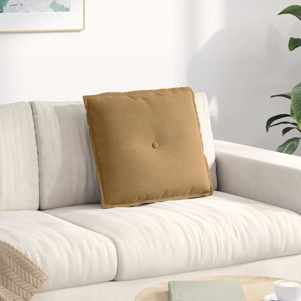 Rücken Kissen Braun 50 x 45 cm Cordstoff
