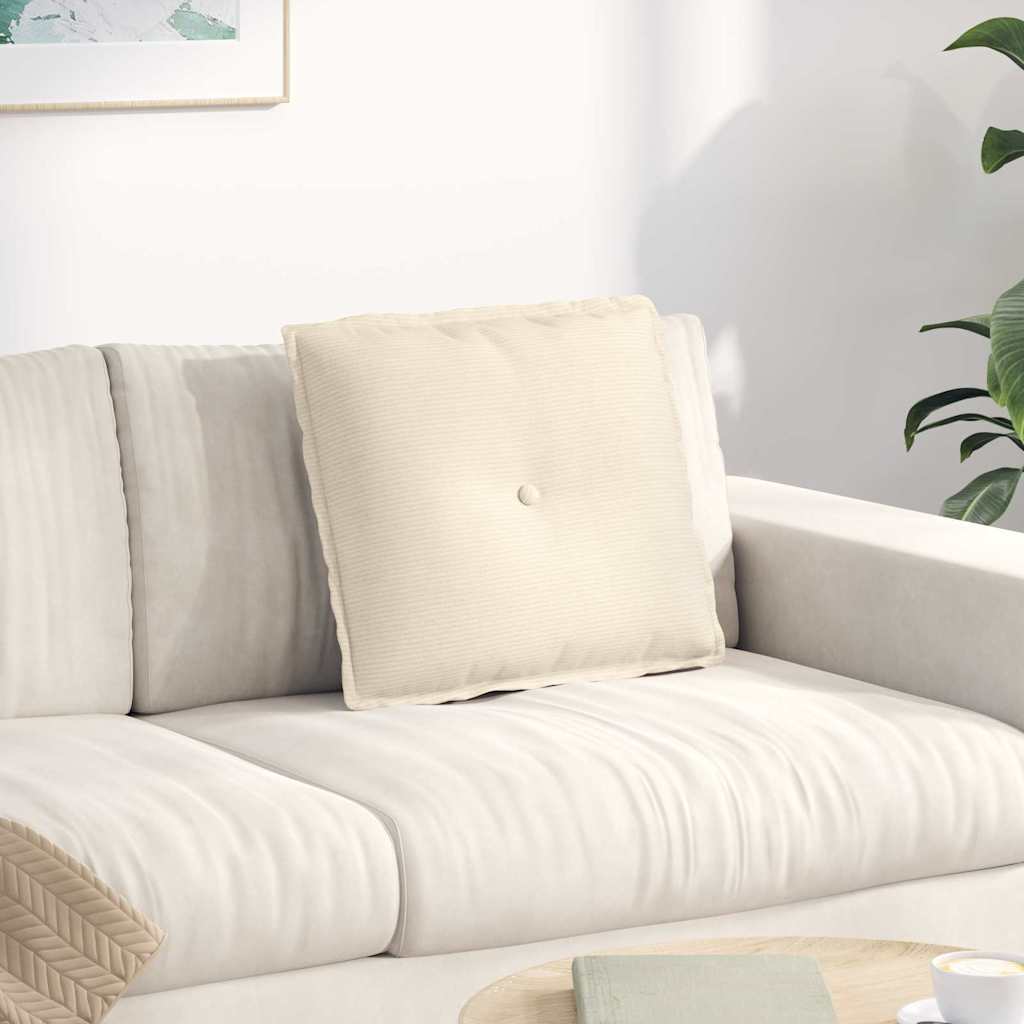 Rücken Kissen Creme 50 x 45 cm Cordstoff