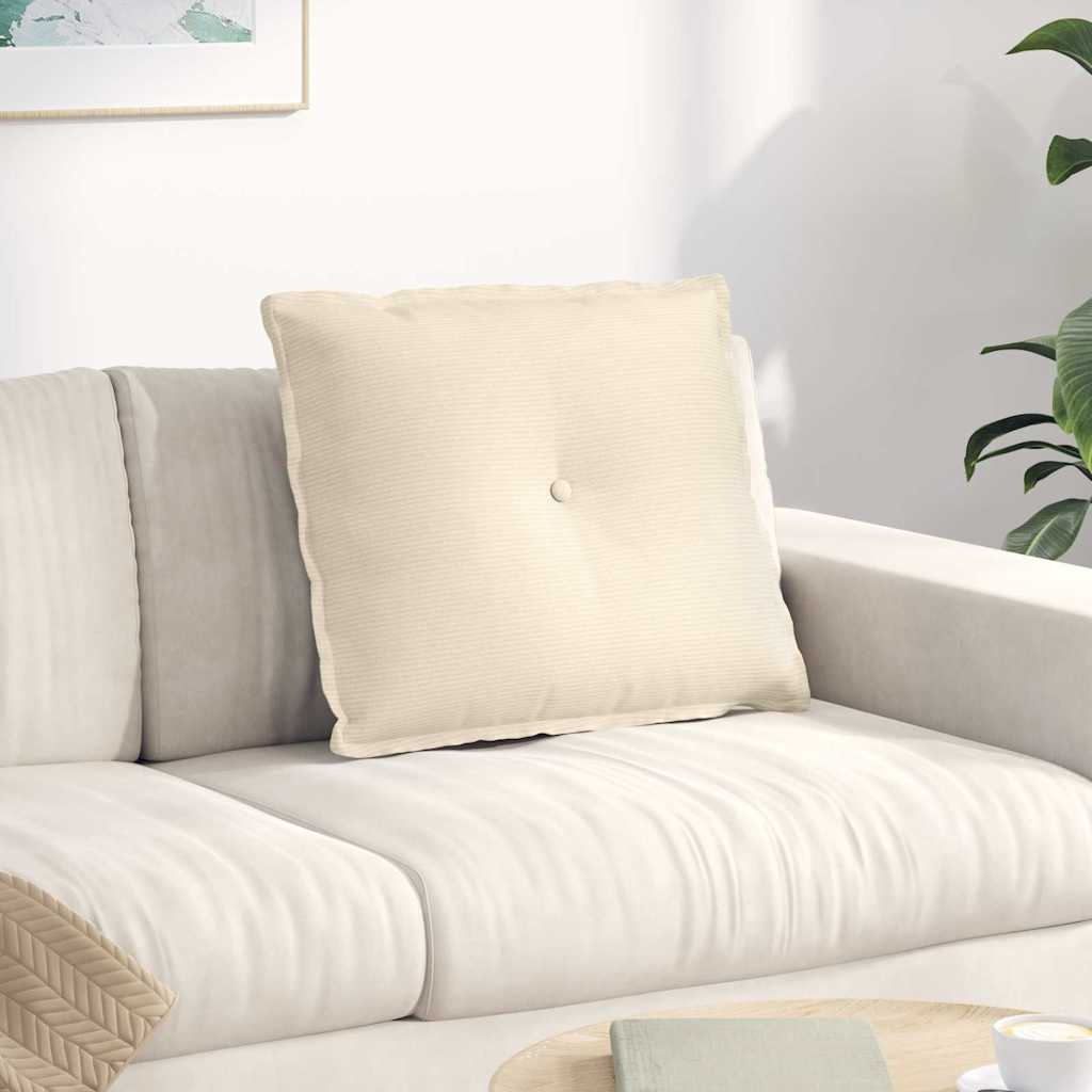 Rücken Kissen Creme 60 x 50 cm Cordstoff