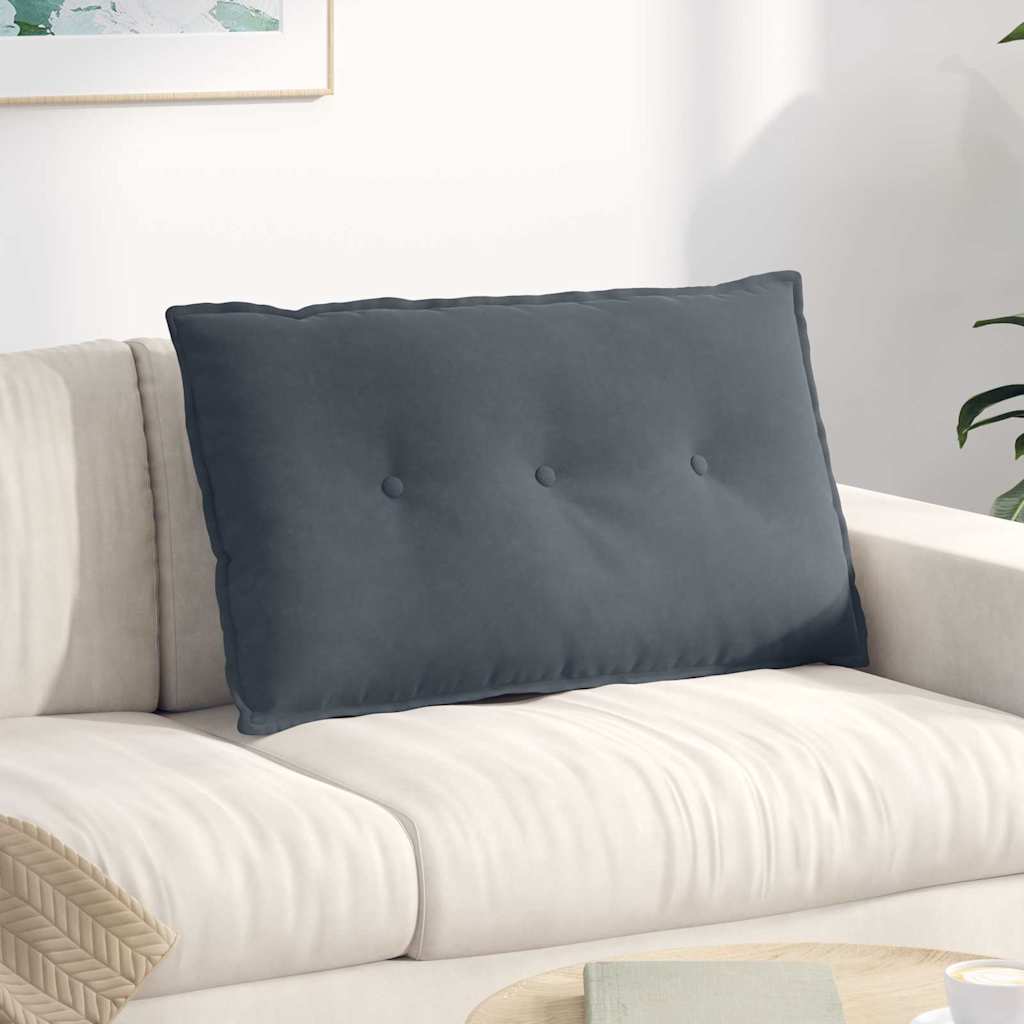 Rücken Kissen Dunkelgrau 80 x 50 cm Cordstoff