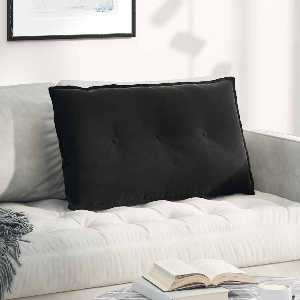 Rücken Kissen Schwarz 80 x 50 cm Cordstoff