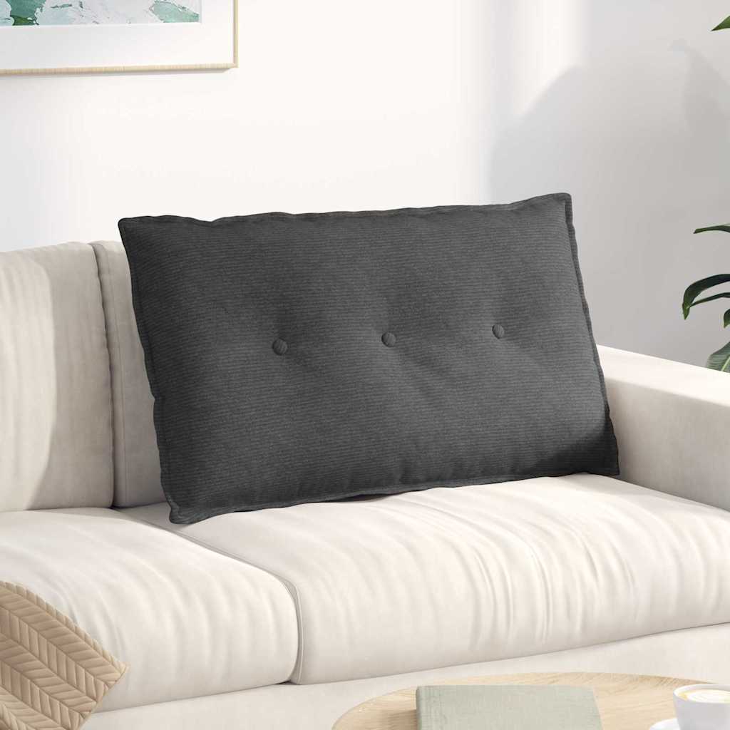 Rücken Kissen Dunkelgrau 80 x 50 cm Cordstoff