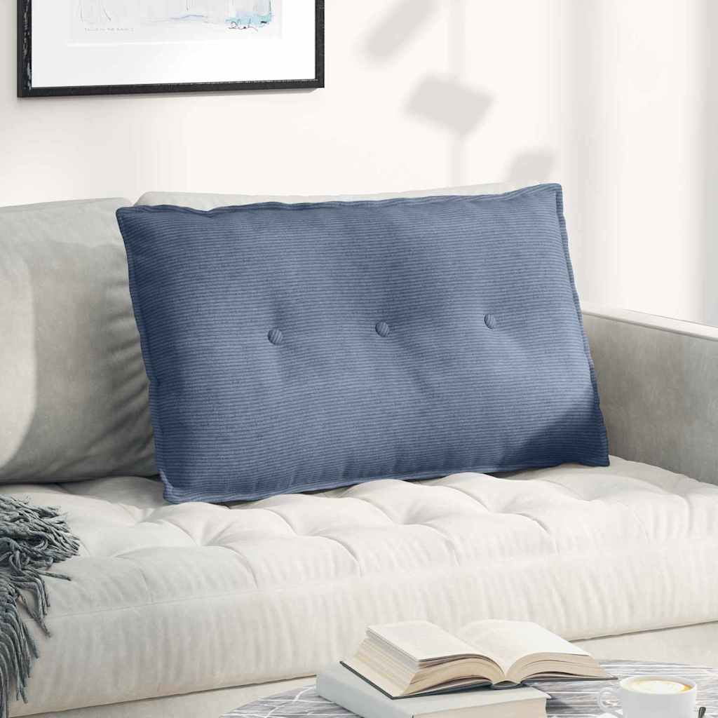 Rücken Kissen Blau 80 x 50 cm Cordstoff