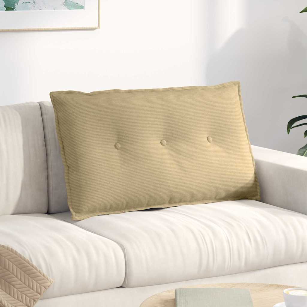Rücken Kissen Grau-Grün 80 x 50 cm Cordstoff