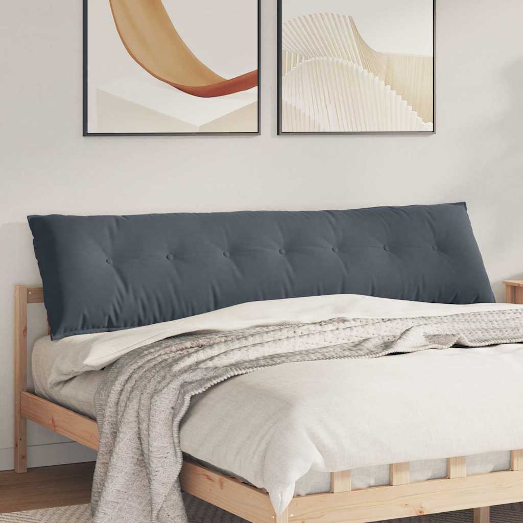 Rücken Kissen Dunkelgrau 200 x 50 cm Cordstoff