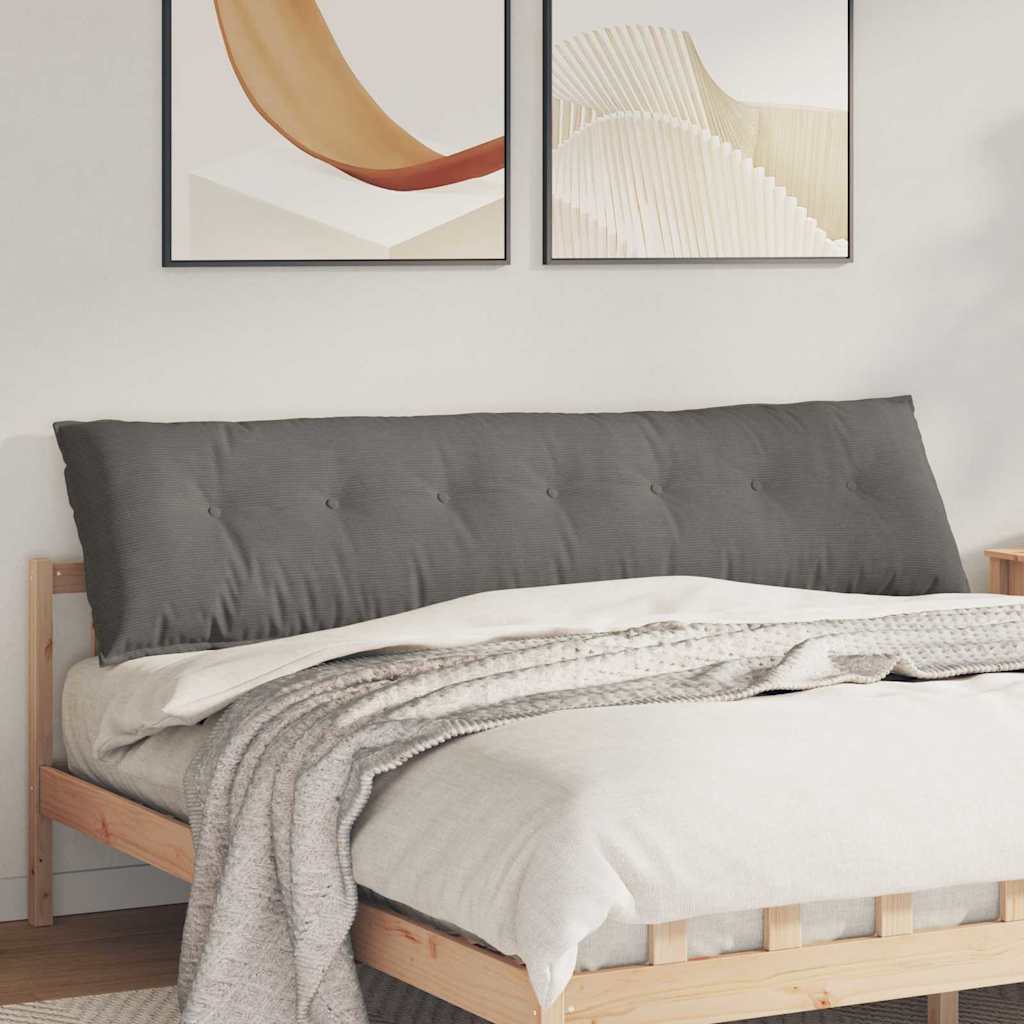 Rücken Kissen Hellgrau 200 x 50 cm Cordstoff