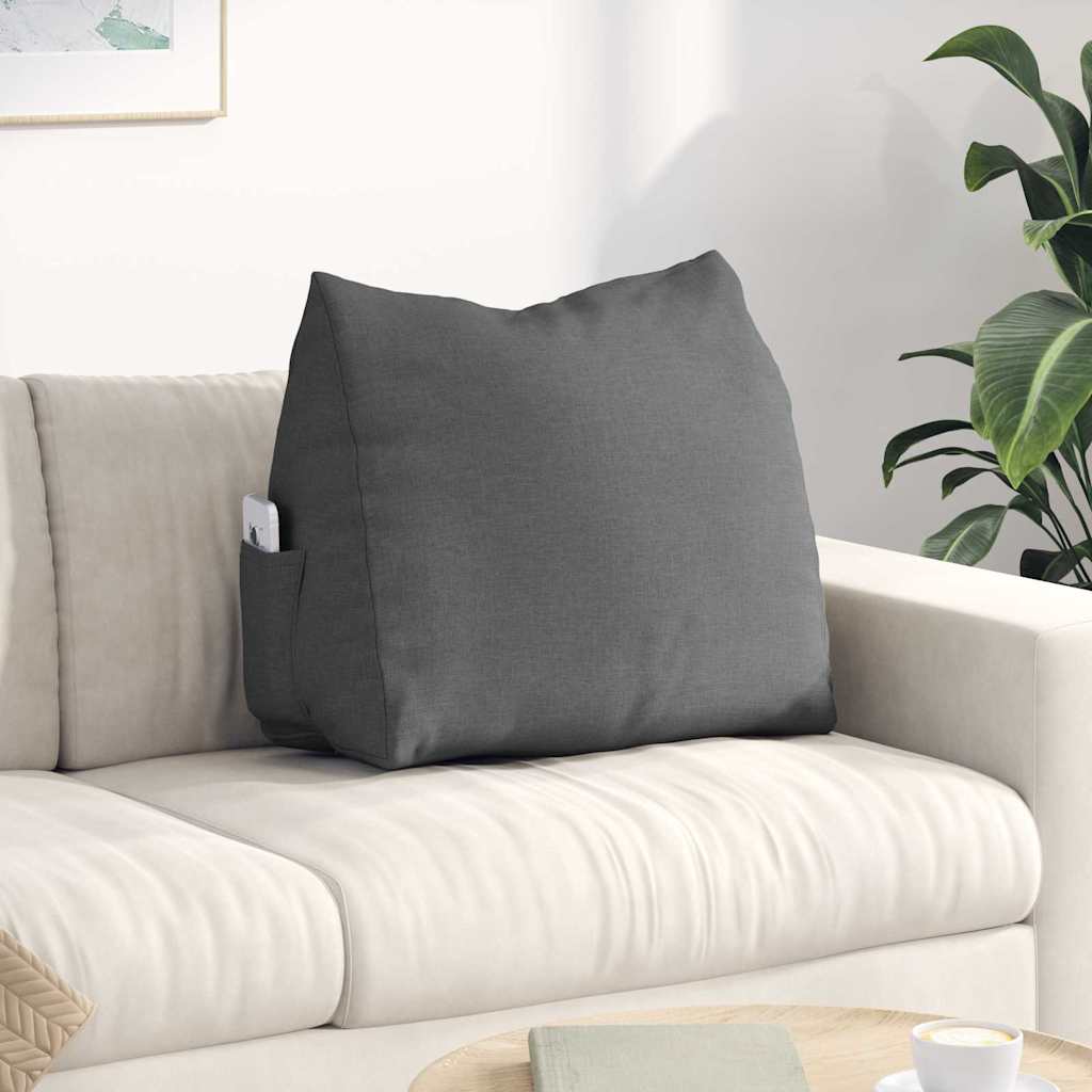 Rücken Kissen Dunkelgrau 60 x 20 x 50 cm Stoff