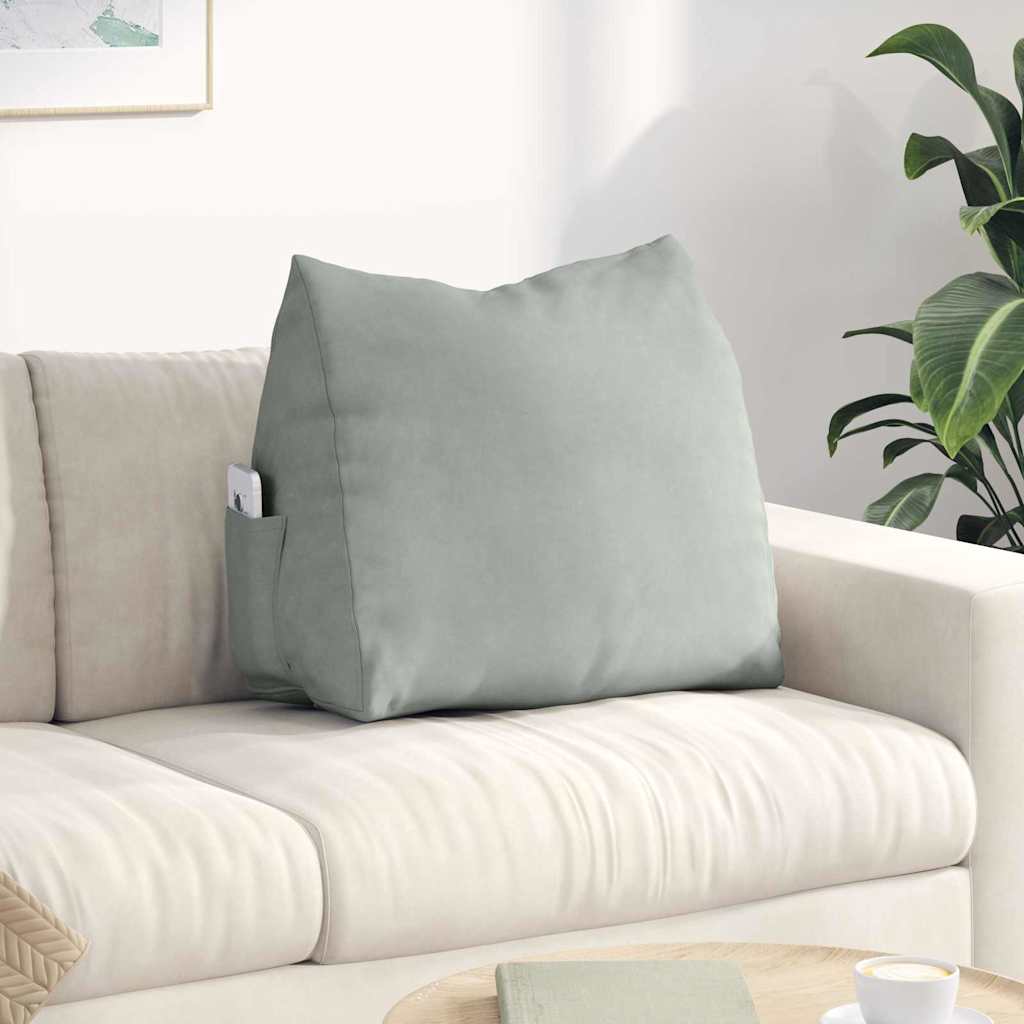 Rücken Kissen Hellgrau 60 x 20 x 50 cm Cordstoff