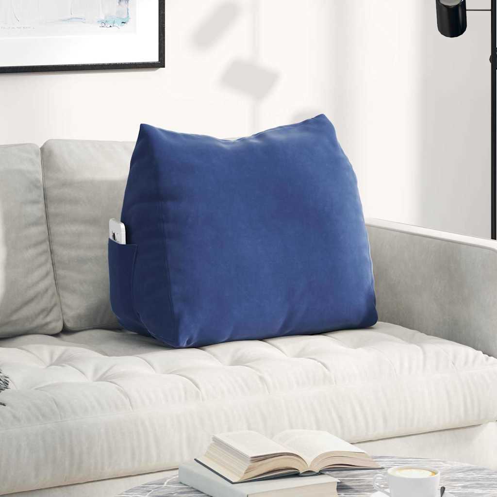 Rücken Kissen Polizeiblau 60 x 20 x 50 cm Cordstoff
