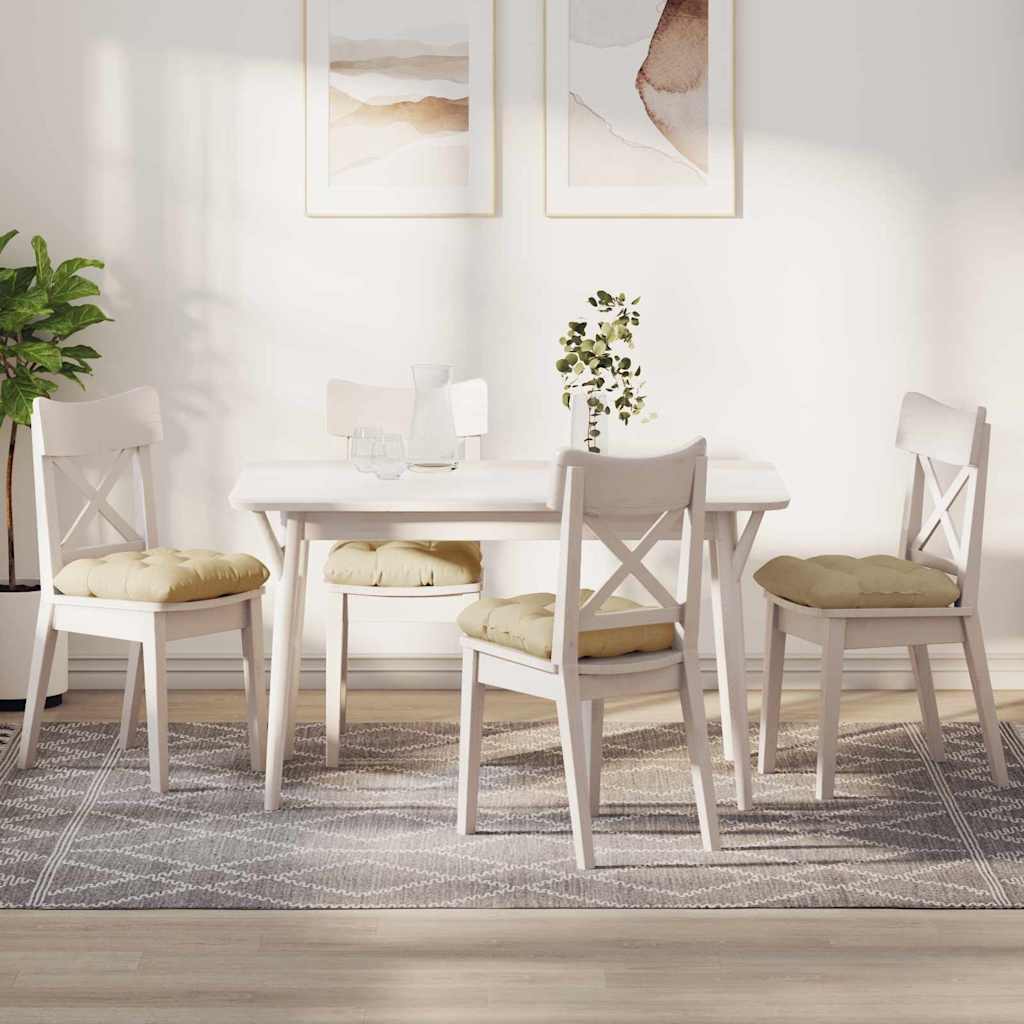 Sitzkissen 4 stk. Stoff Creme 40 x 40 x 12 cm