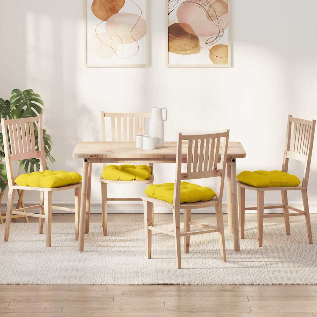 Sitzkissen 4 stk. Stoff Helles Gelb 45 x 45 x 12 cm